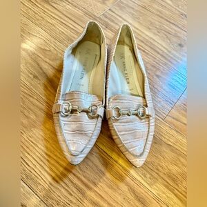 Anne Klein Tan Flats with Horsebit Detail